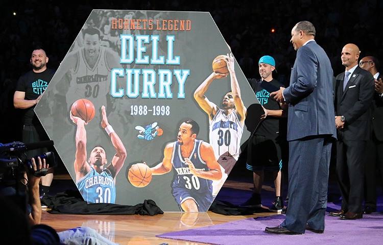 Charlotte Hornets Dell Curry Sign - Matrix Frame