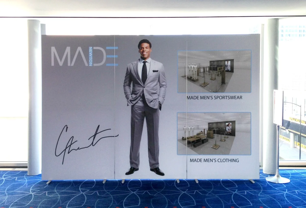 Cam Newton Freestanding Tri-panel Matrix Frame