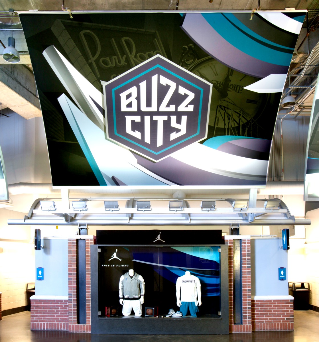 Buzz City matrix Frame Curved Tension Fabric Sign