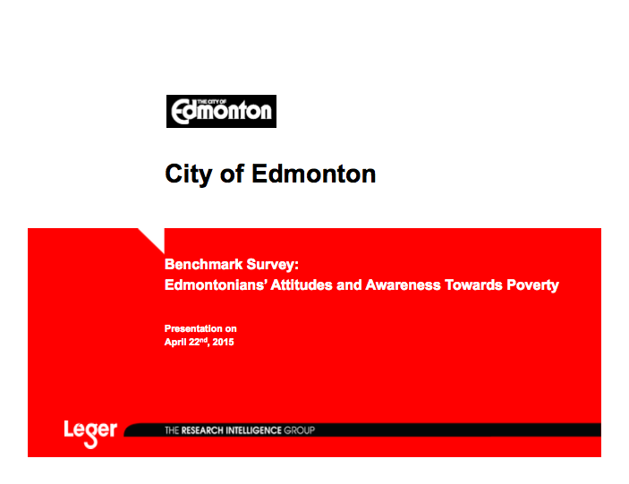 City of Edmonton - Poverty Benchmark Survey 2015 - Cover.png