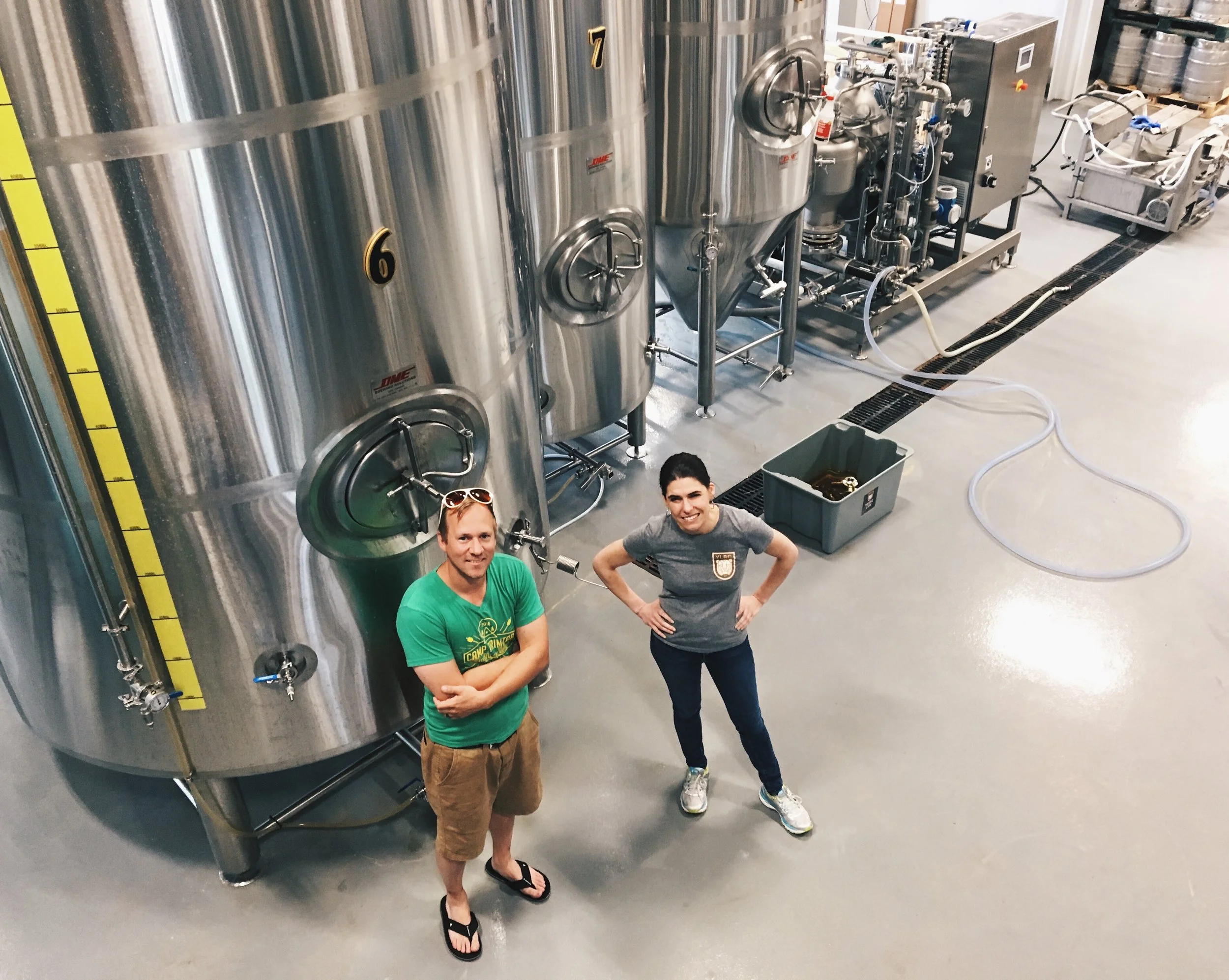 Head brewer Phil Platz and co-owner Jennifer Newman.