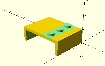 OpenSCAD design of Lego monitor bracket