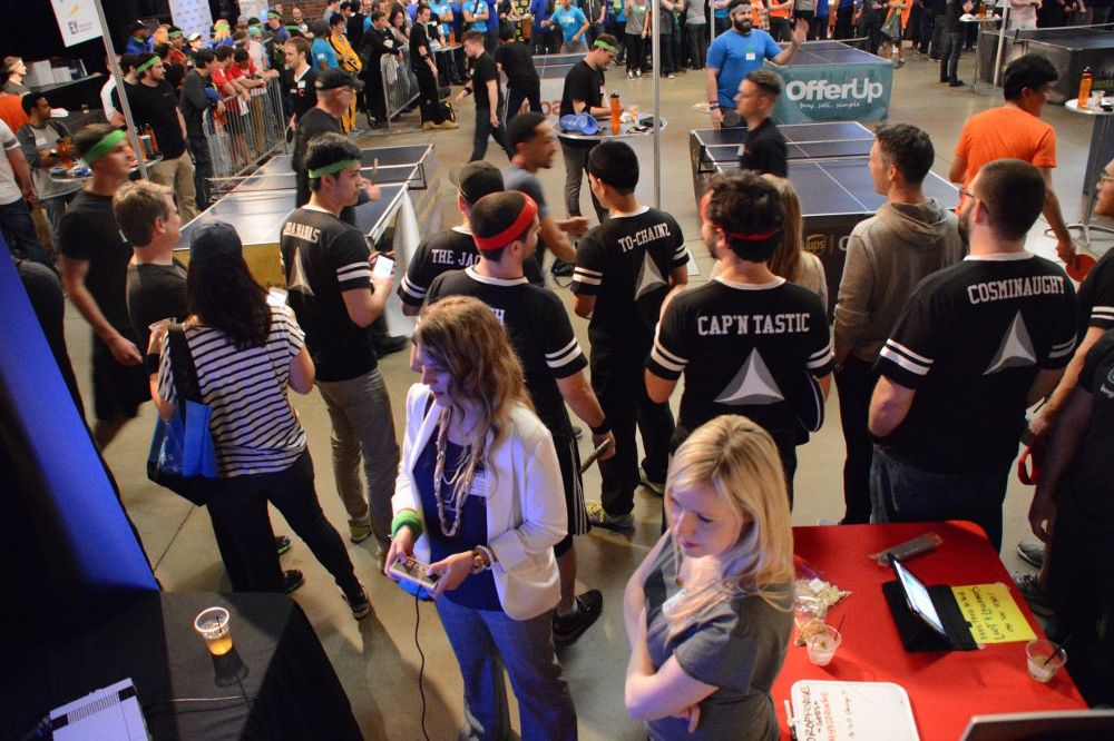 At the Geekwire tech ping pong tournament. Why is ping pong the tech game of choice? We may never know. If you were different than these folks, would you feel welcome here? Why do we recruit from gatherings of "we're all the same" like this?
