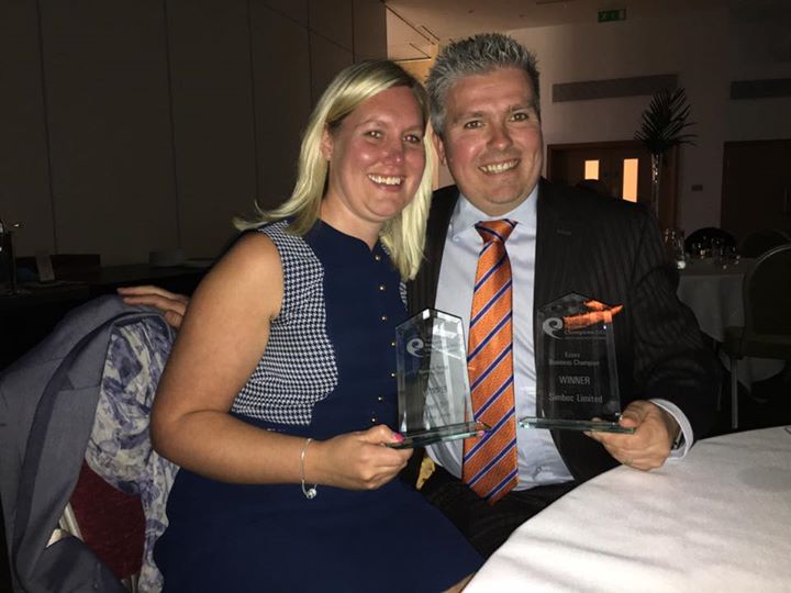David Bell & Joanna Bell winning East of England Business Awards