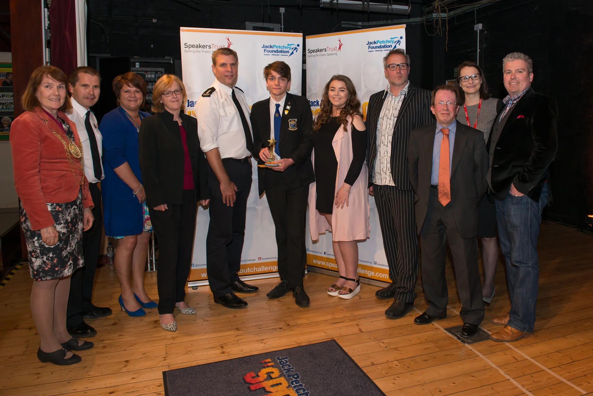 David Bell and judges of Jack Petchy Speaking Awards