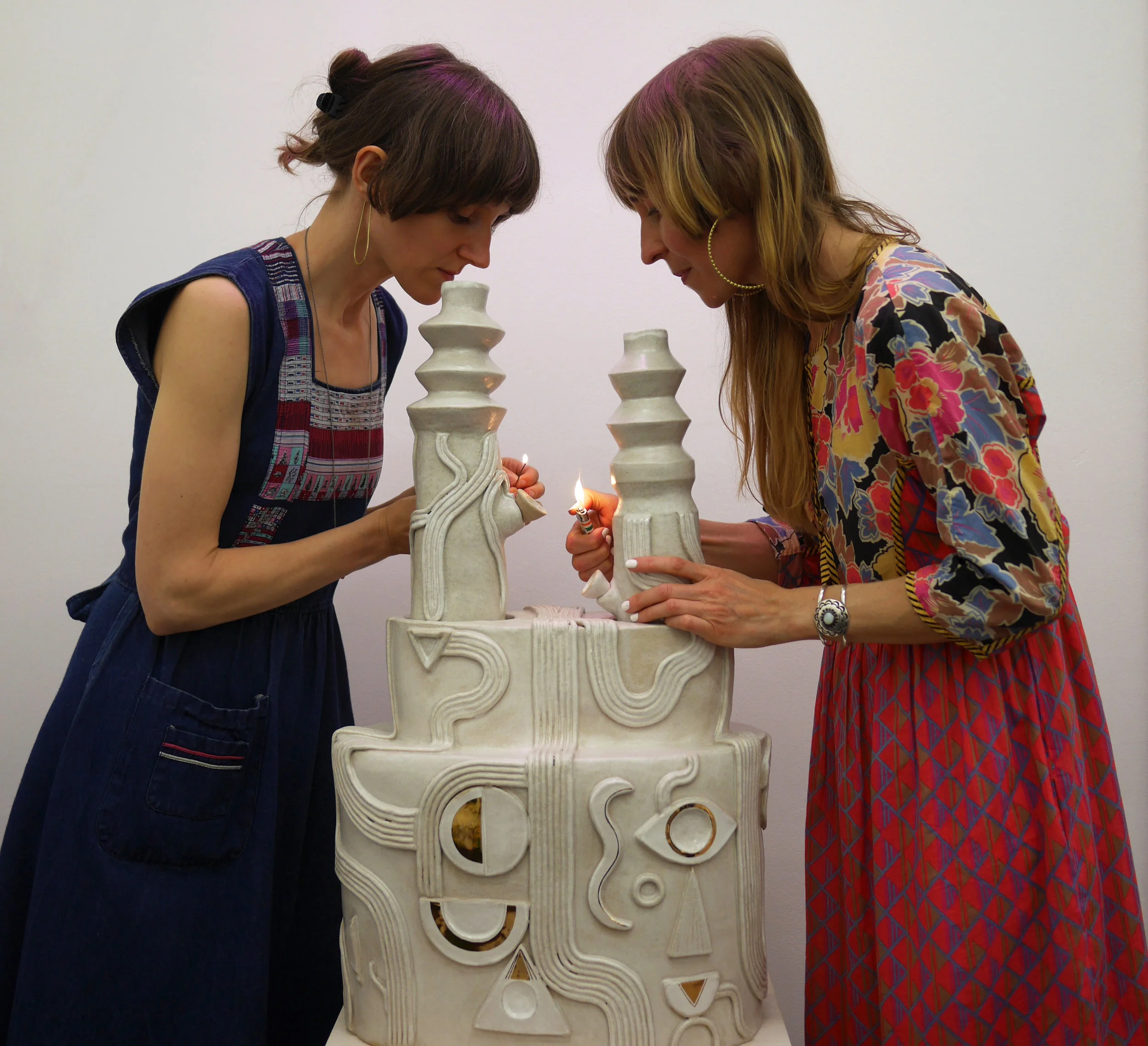Artwork by Emily Rae Counts and Jessie Rose Vala Exhibition: Vala Rae Artists with "Lover's Bong"