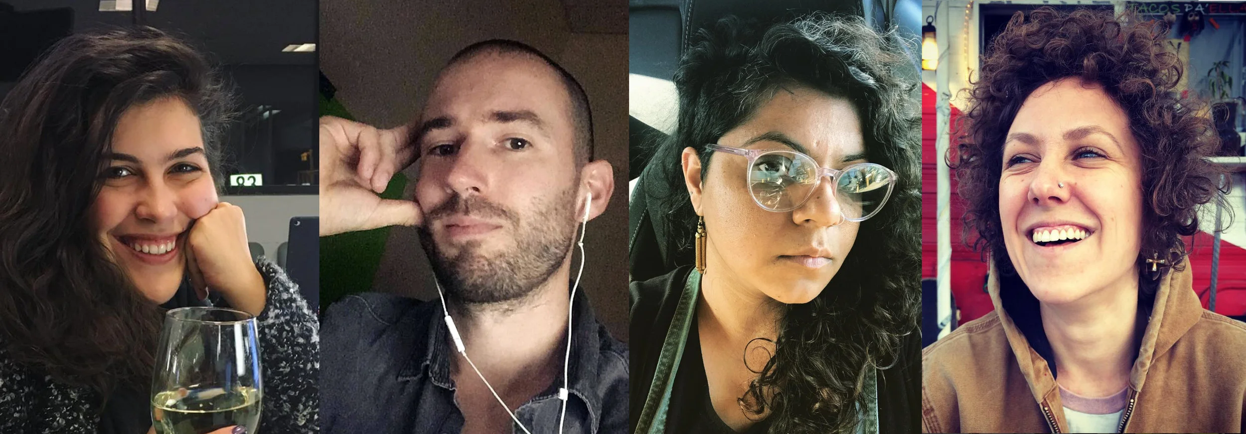Prequel Organizers (from left): Alexis Roberto (co-founder and organizers 2015, 2016), Ryan Woodring (Prequel co-founder and organizer 2015, 2016, 2018), Garima Thakur (Prequel artist 2016 and organizer 2018), Misha Capecchi (Prequel mentor 2015 and organizer 2018).