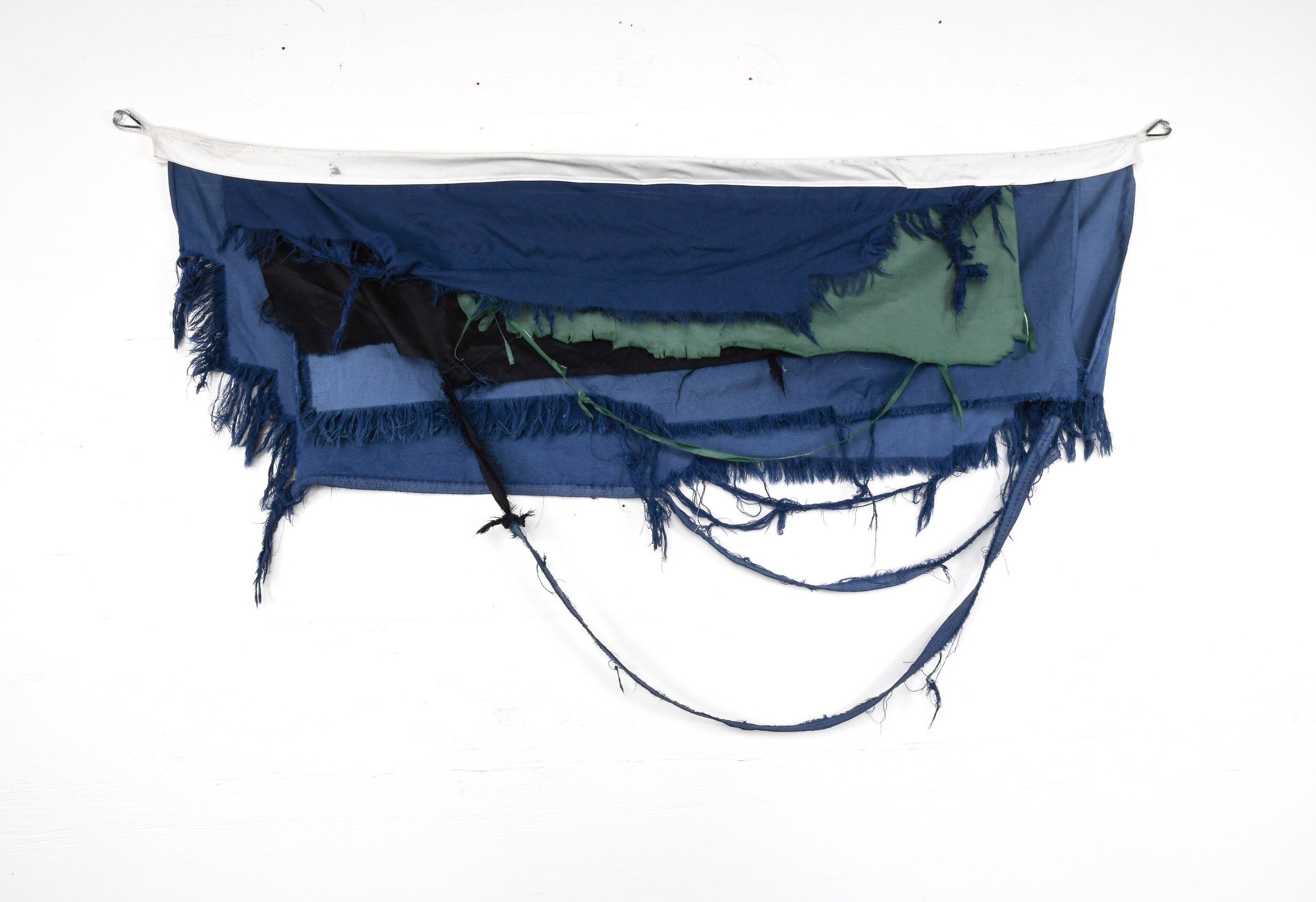 Brittany Vega, When the Flyend Frays, flag flyends, heading, and grommets, 2019