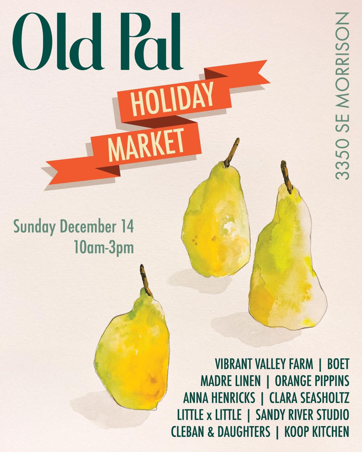 There are so many incredible #holidaymarkets happening now through Christmas! This one at @oldpalpdx is going to be tasty, beautiful and crafty 🍐🍐 don&rsquo;t miss it &mdash; Sunday, December 14 from 10-3. 🌟 Koop Kitchen donuts will be made out fr
