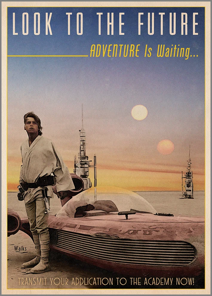 Look To The Future (Vintage Star Wars Propaganda Postcard Set)