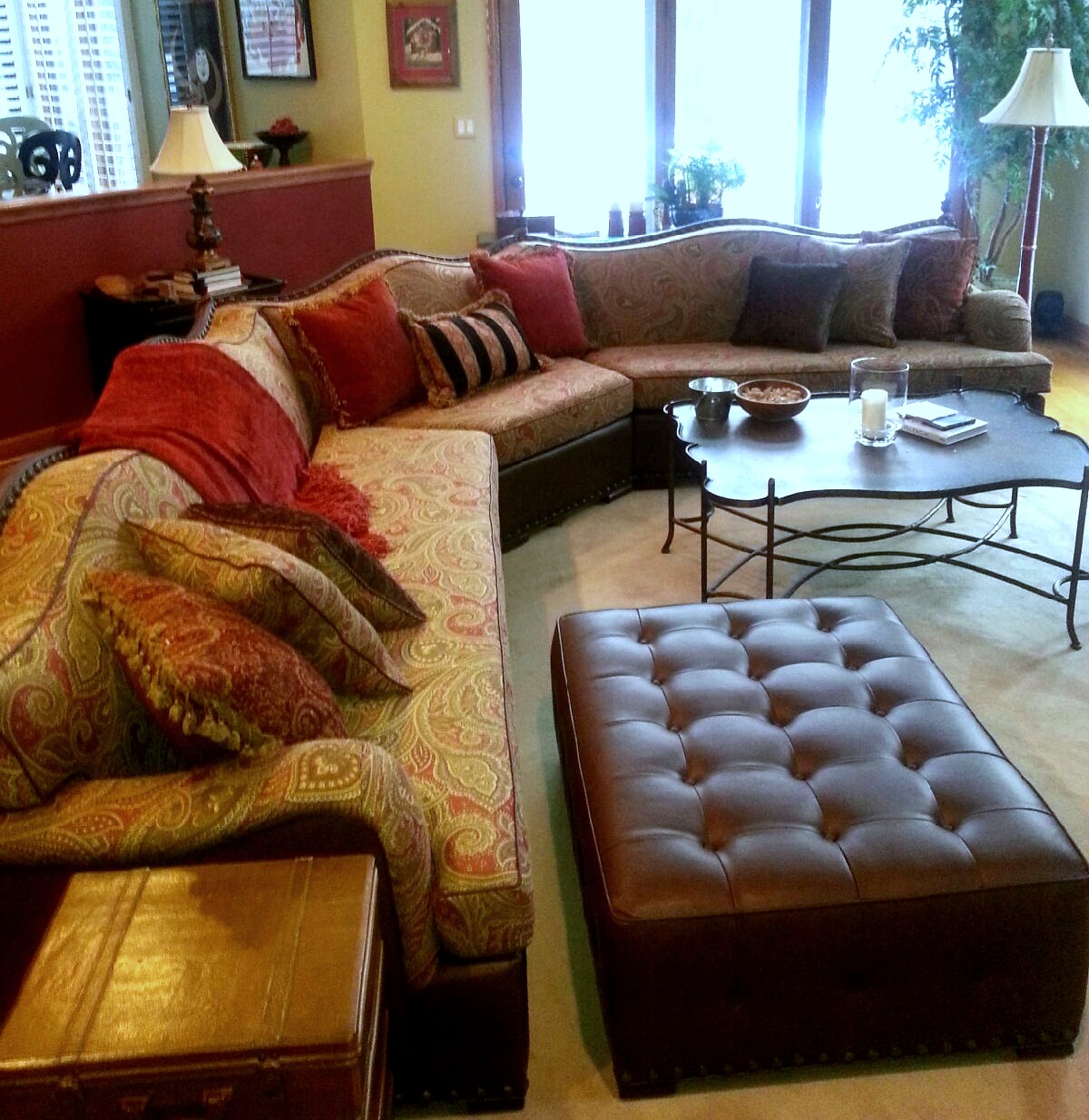 Custom Sectional and Ottoman