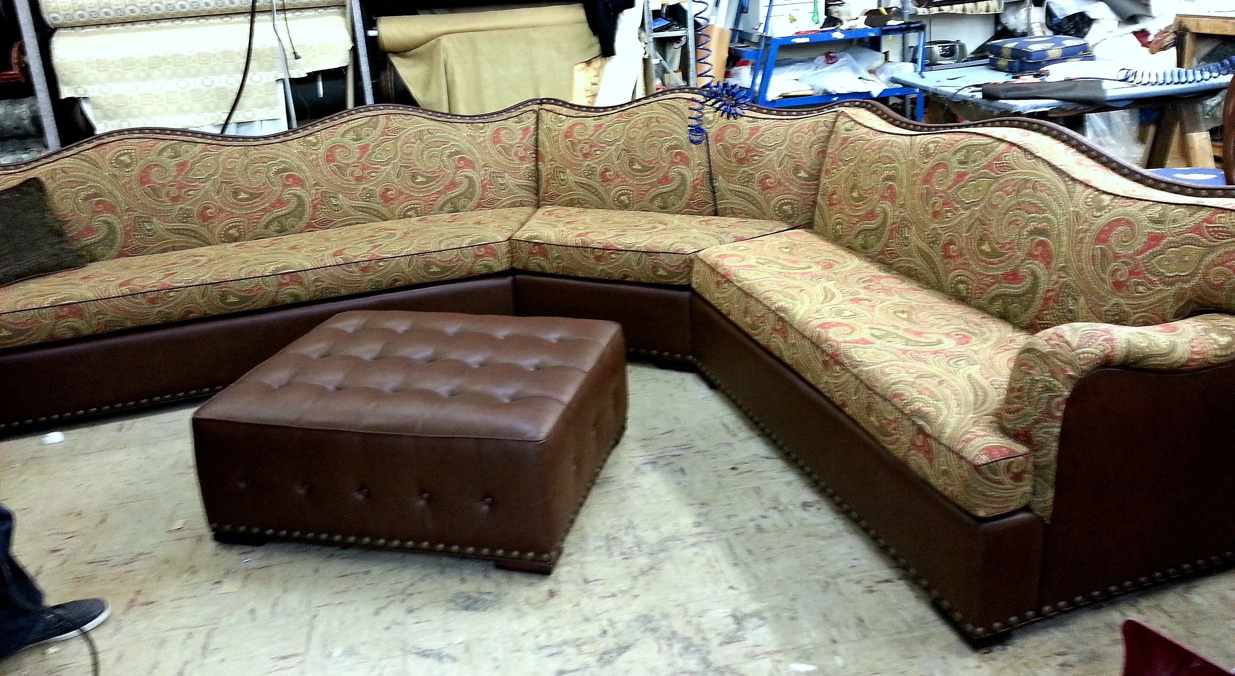 Custom Sectional and Ottoman