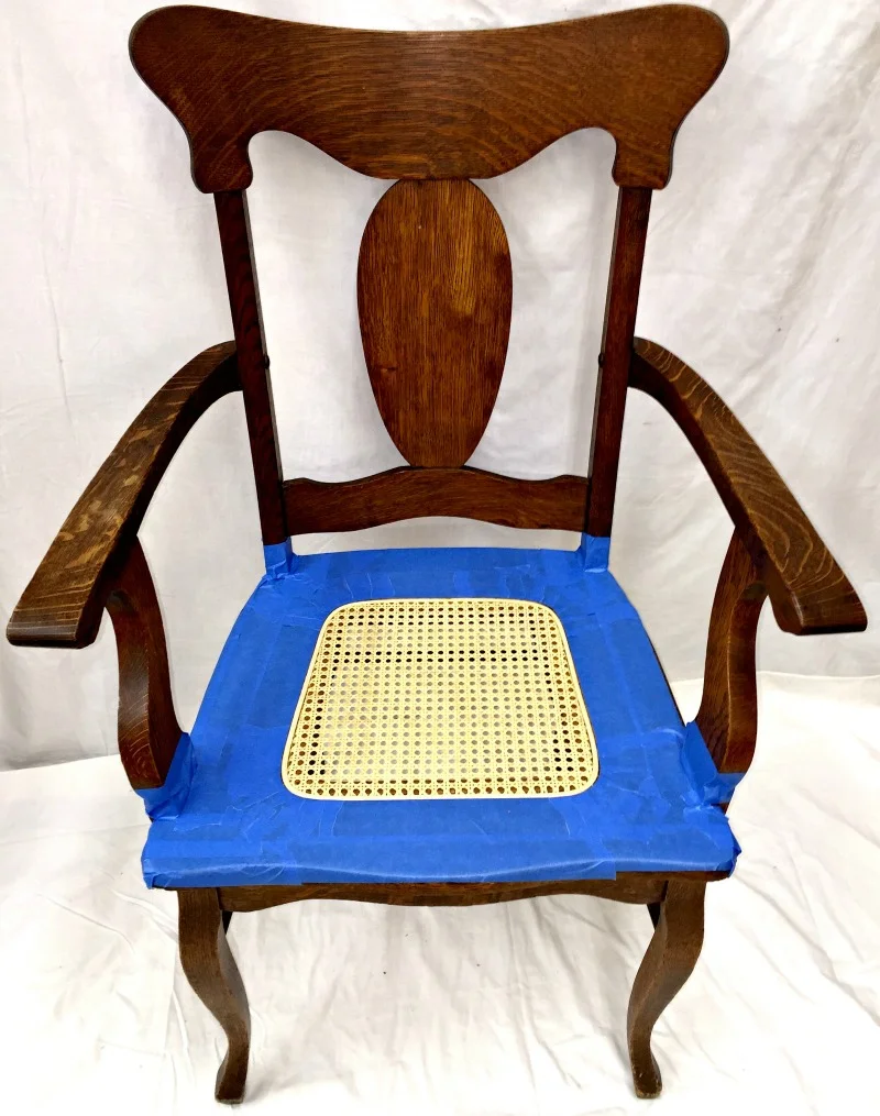 Replaced broken caning seat