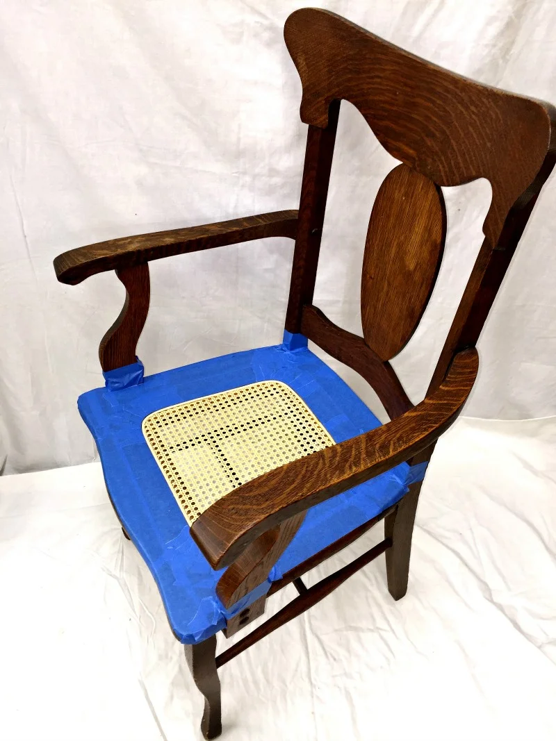 Replaced broken caning seat