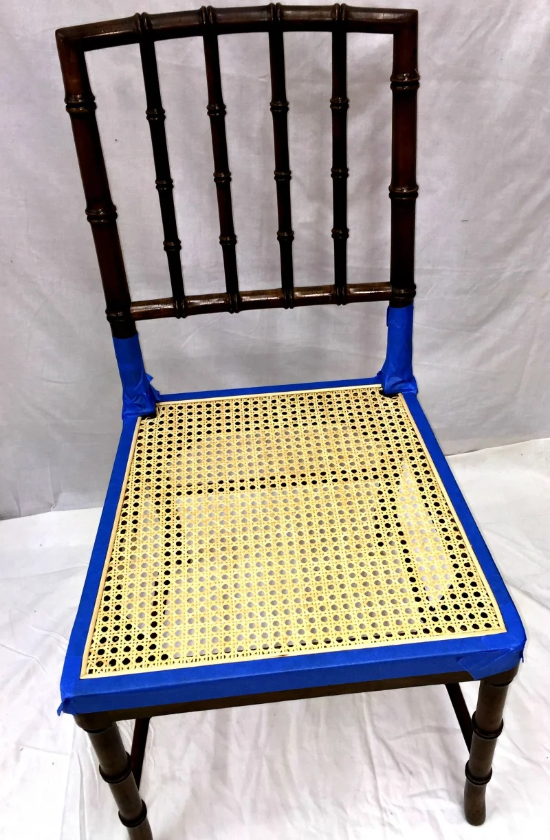 Replaced caning seat