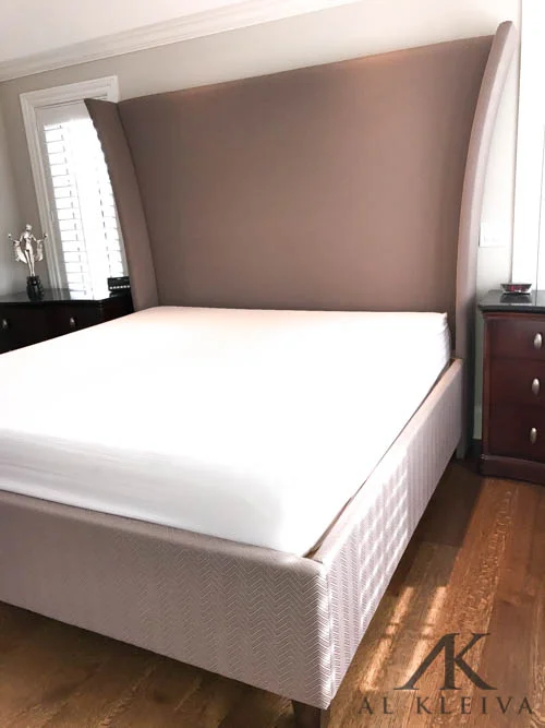 King size wingback platform bed