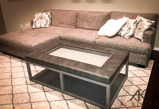 dual-purpose functional and elegant custom coffee table/ottoman