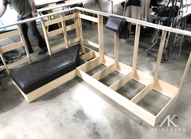 Corner banquet with wood trim