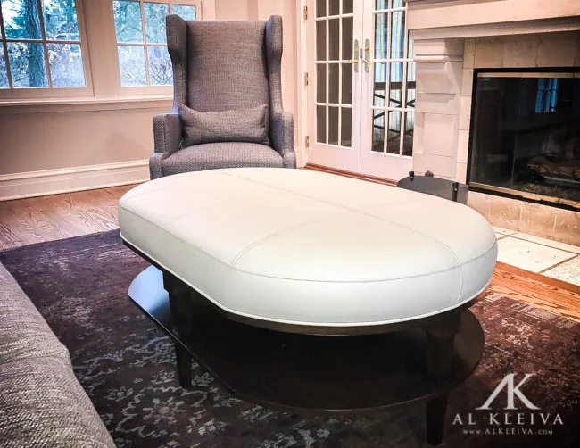Oblong circle ottoman coffee table