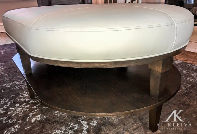 Oblong circle ottoman coffee table
