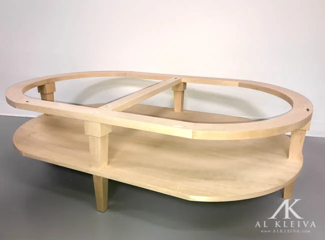 Oblong circle ottoman coffee table