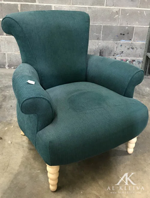 Chair with Greek key inspired fabric