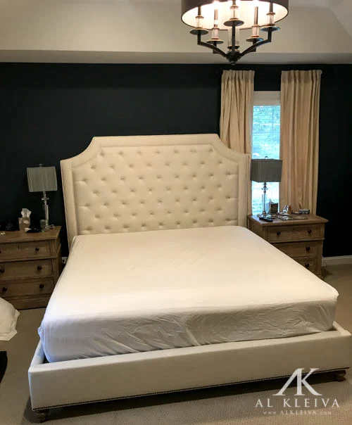 king size platform bed with tufted headboard