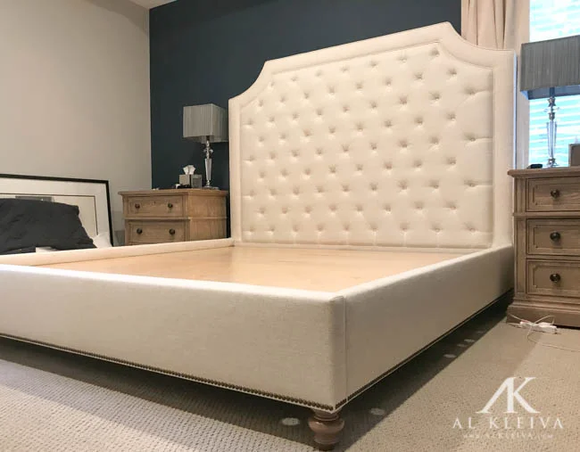 king size platform bed with tufted headboard