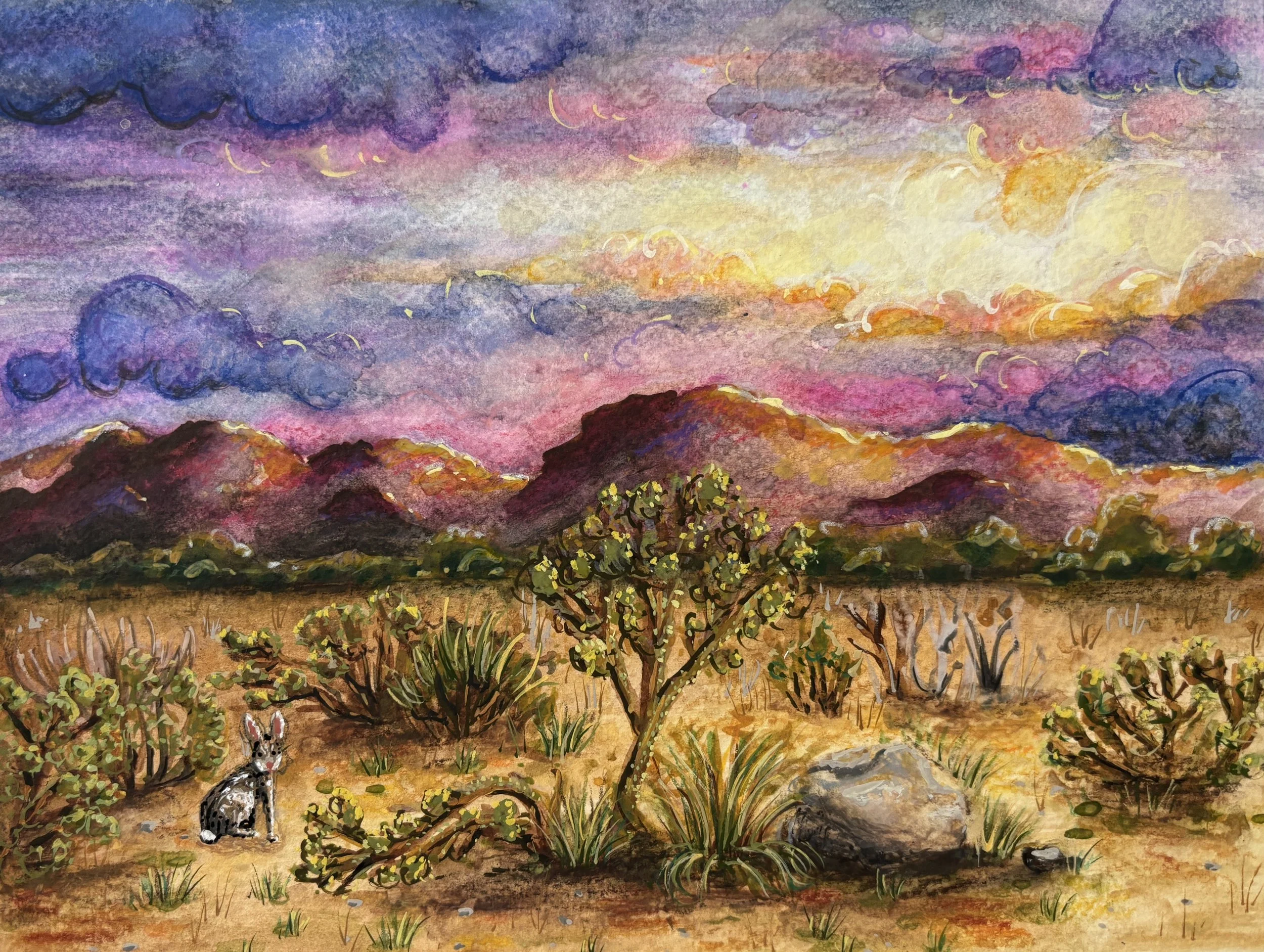 Small Joshua Trees & The Desert Cottontail Rabbit 