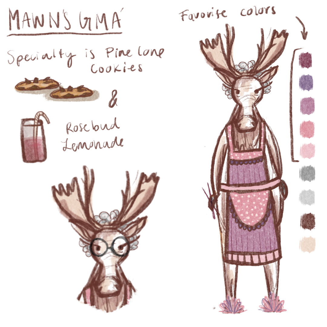 Mawn's Gma Character Design