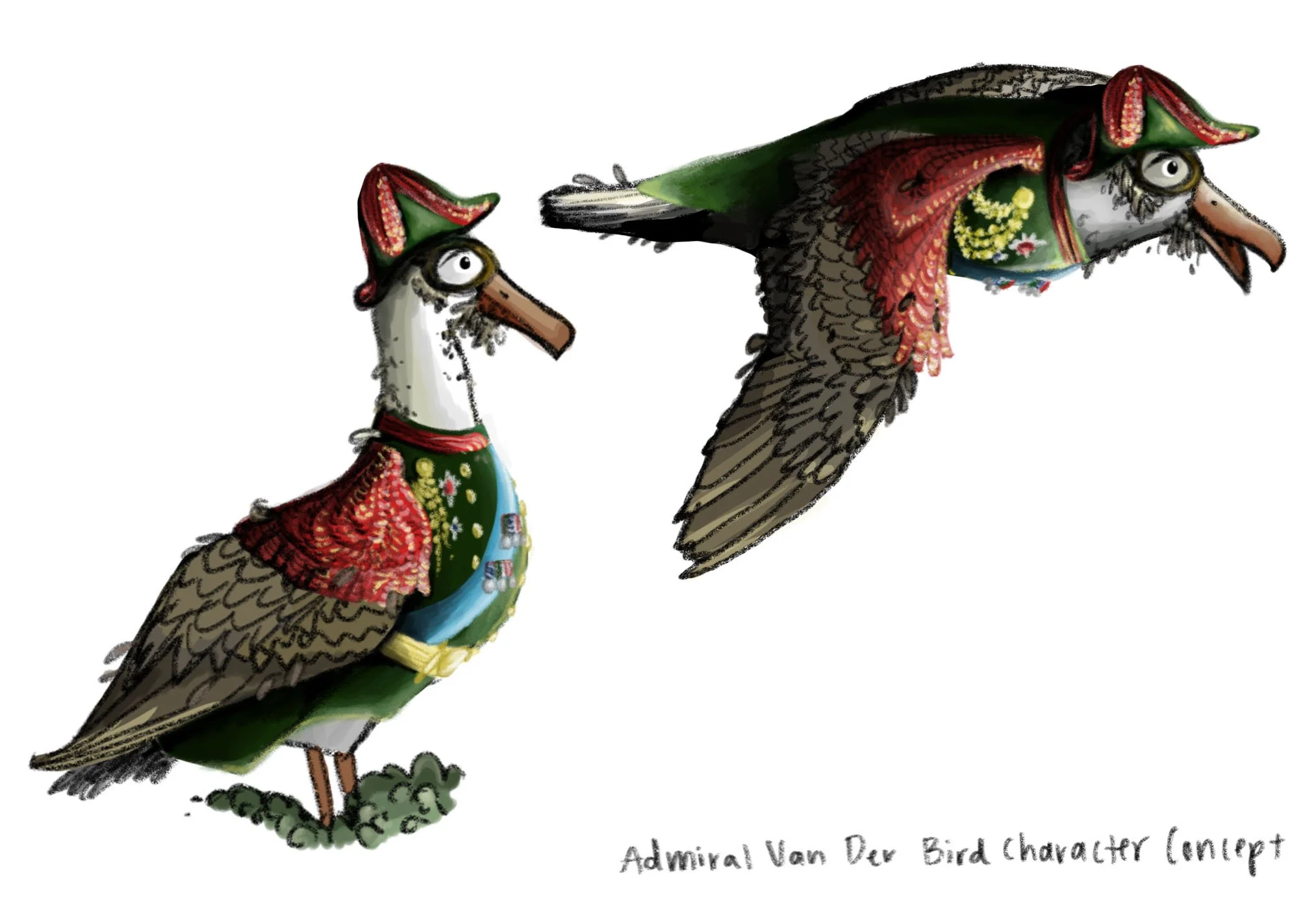Admiral Van Der Bird Character Concept