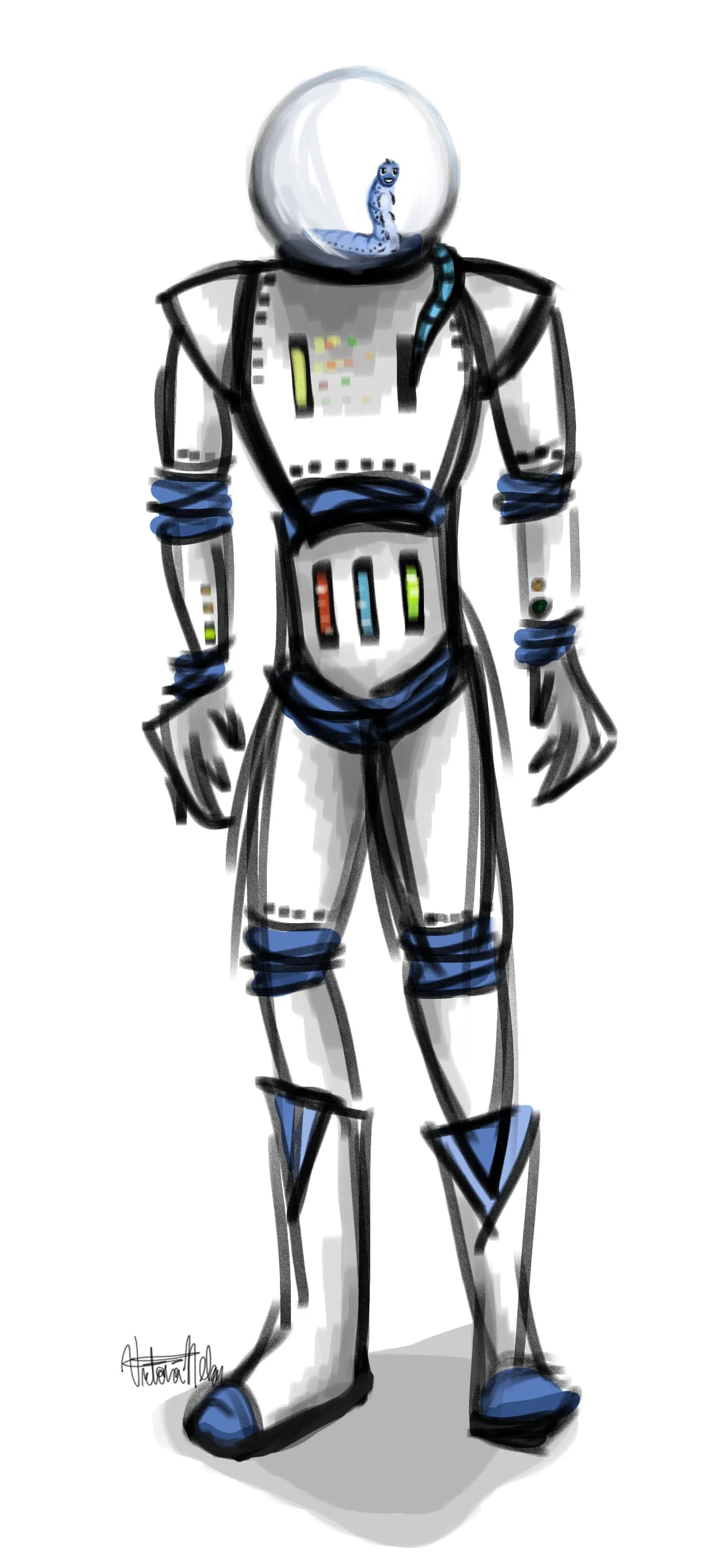 Caterpillar In Suit Character Design 1