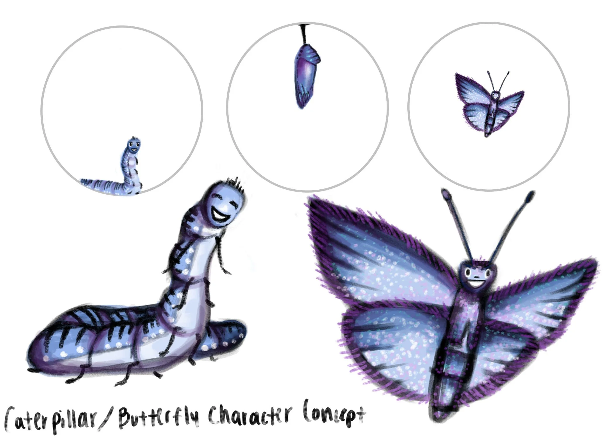 Caterpillar/ Butterfly Character Design