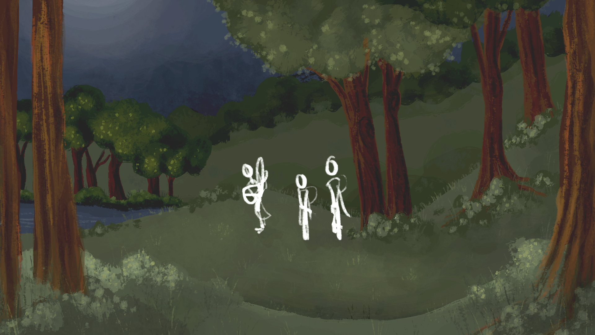 Night Time Forest Scene