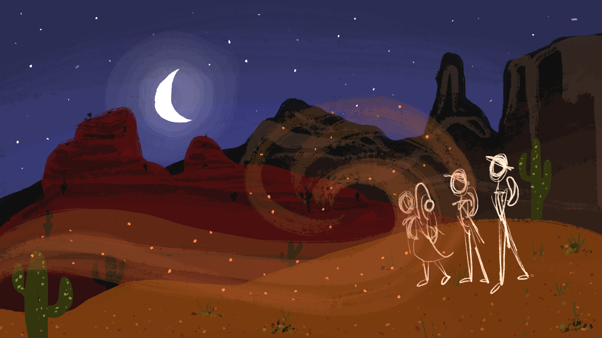 Night Time Desert Scene