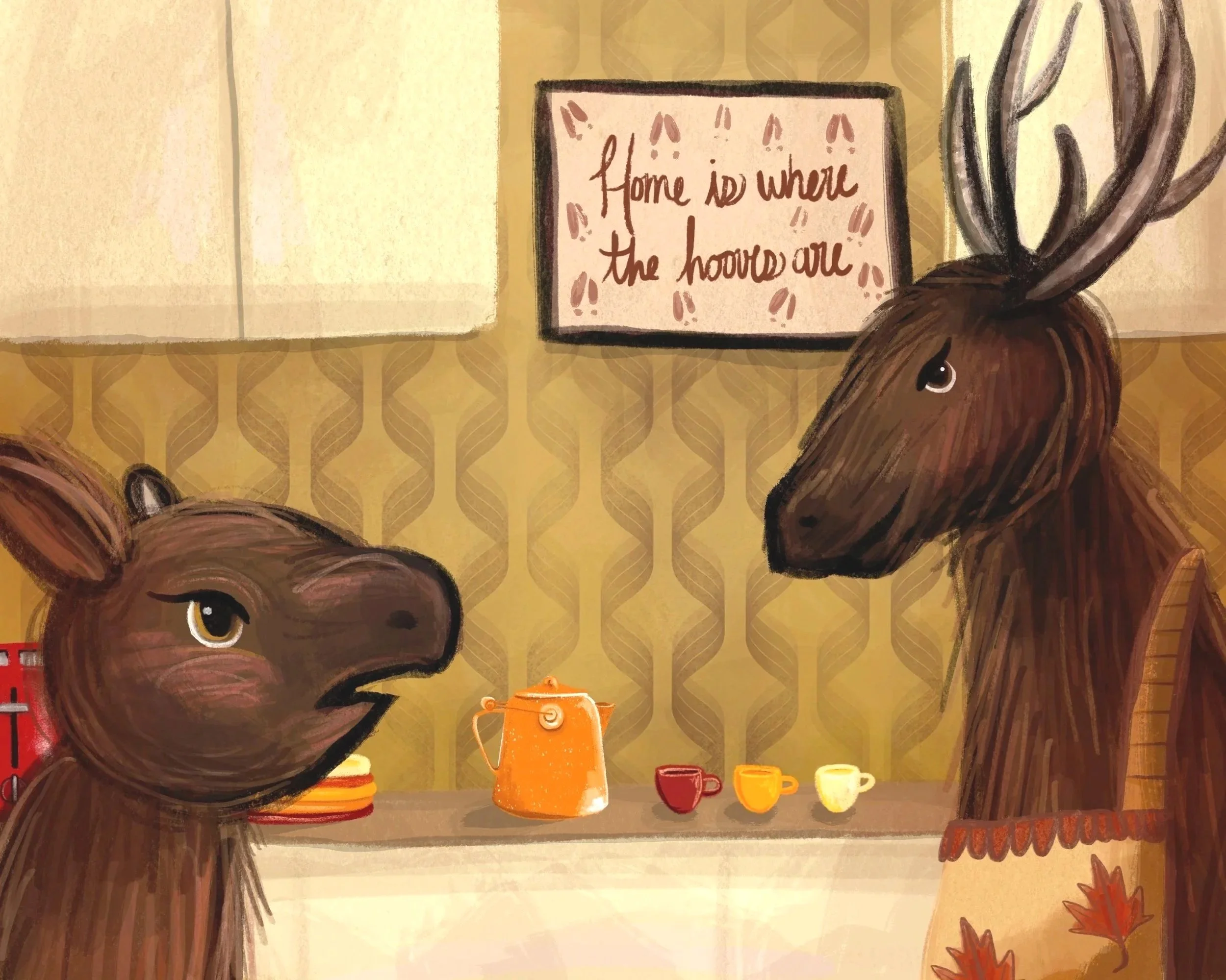 Mawn The Minature Moose Kitchen Scene
