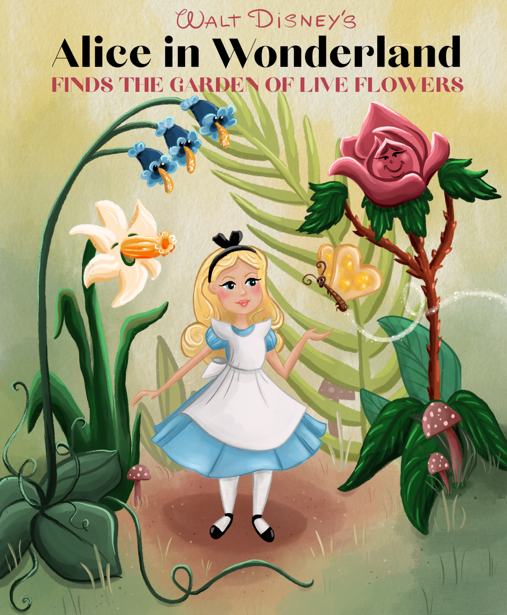 Walt Disney's Alice in Wonderland Finds The Garden of Live Flowers