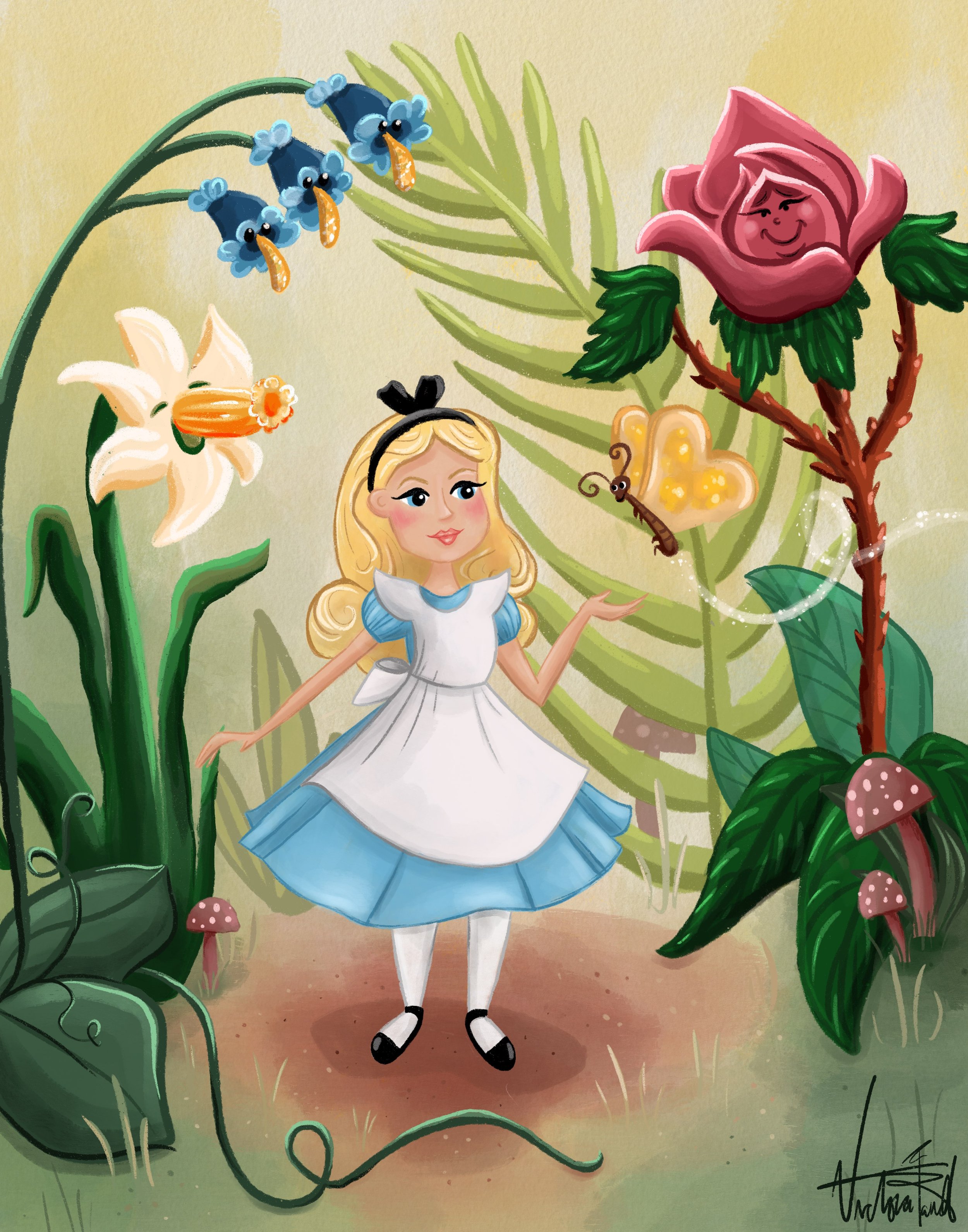 Walt Disney's Alice in Wonderland Finds The Garden of Live Flowers