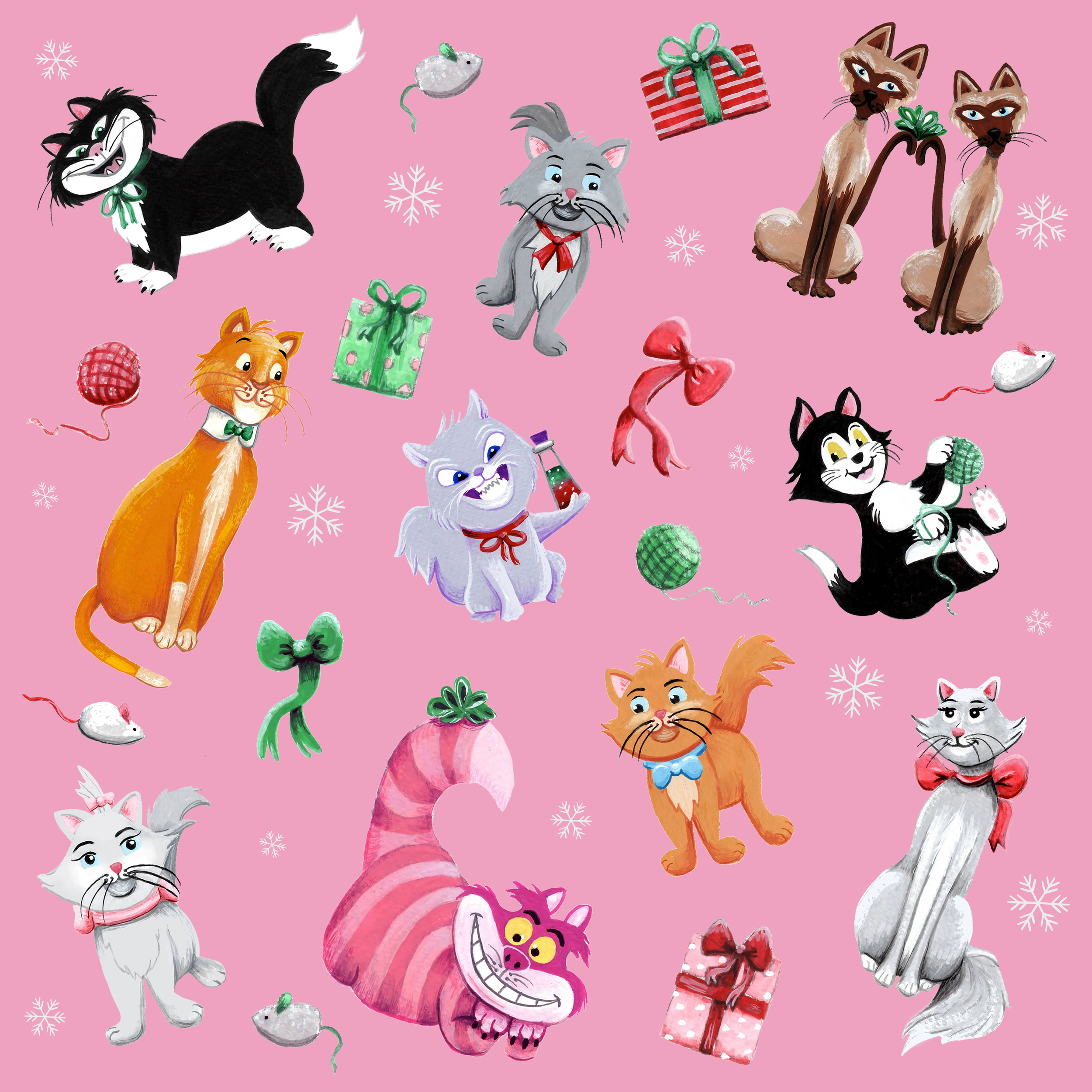 Disney Christmas Cat Pattern