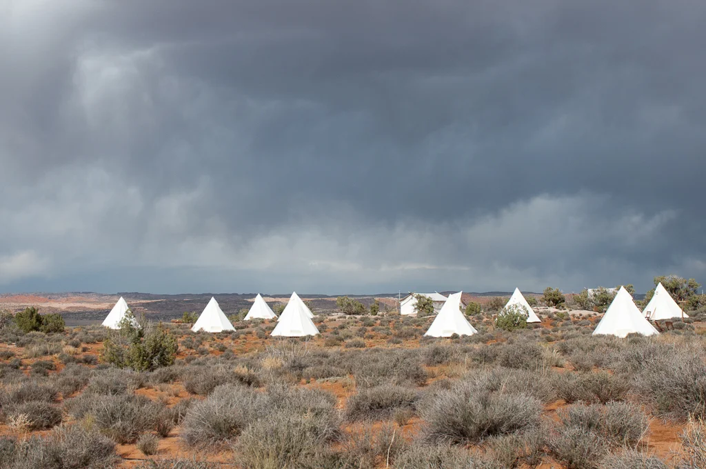 Teepee and Safari tent lodging at Moab Under Canvas 
