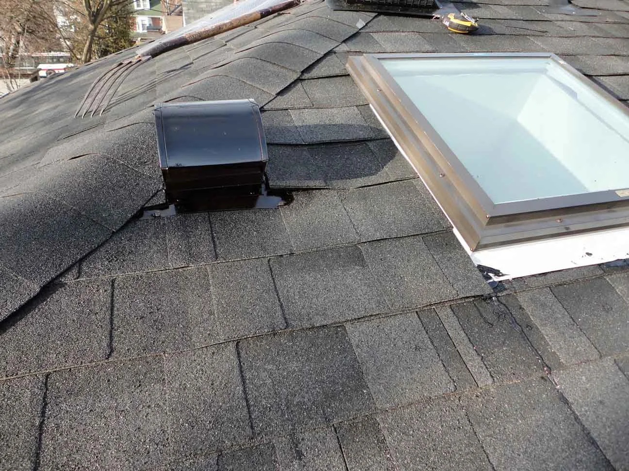 Completed roof. Insulation fix-ups in attic still to be done by home owner.