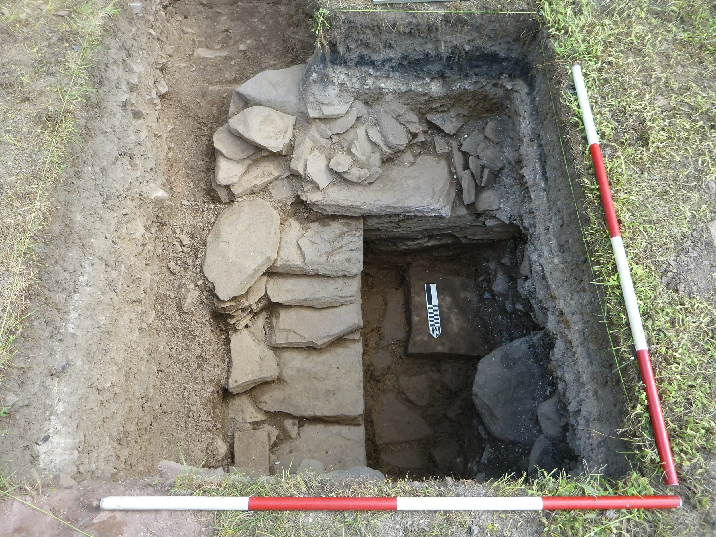 The southeast corner of the John Phillips House cellar foundation.