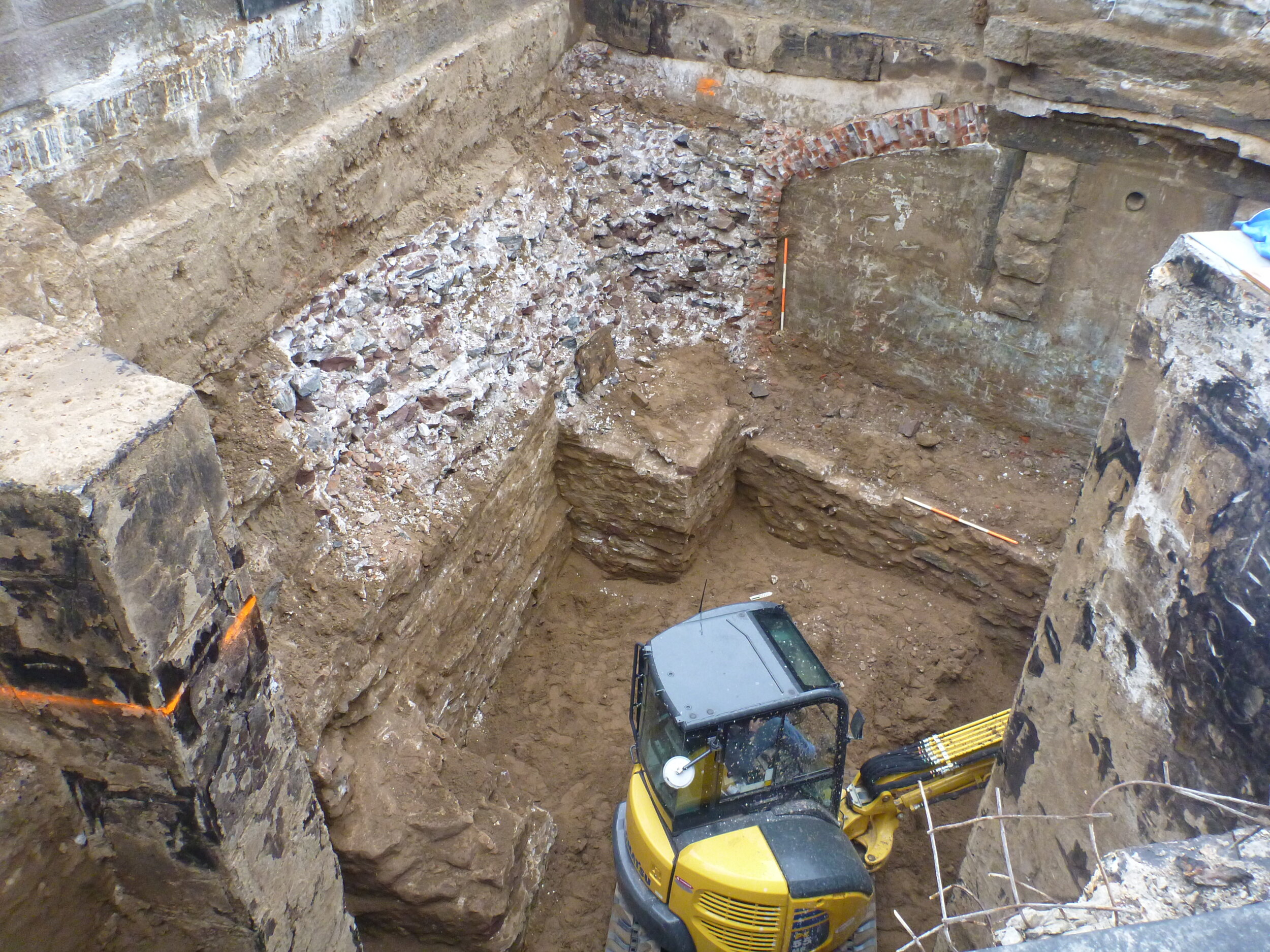 Excavating within the statue base and Fort Wood 2012