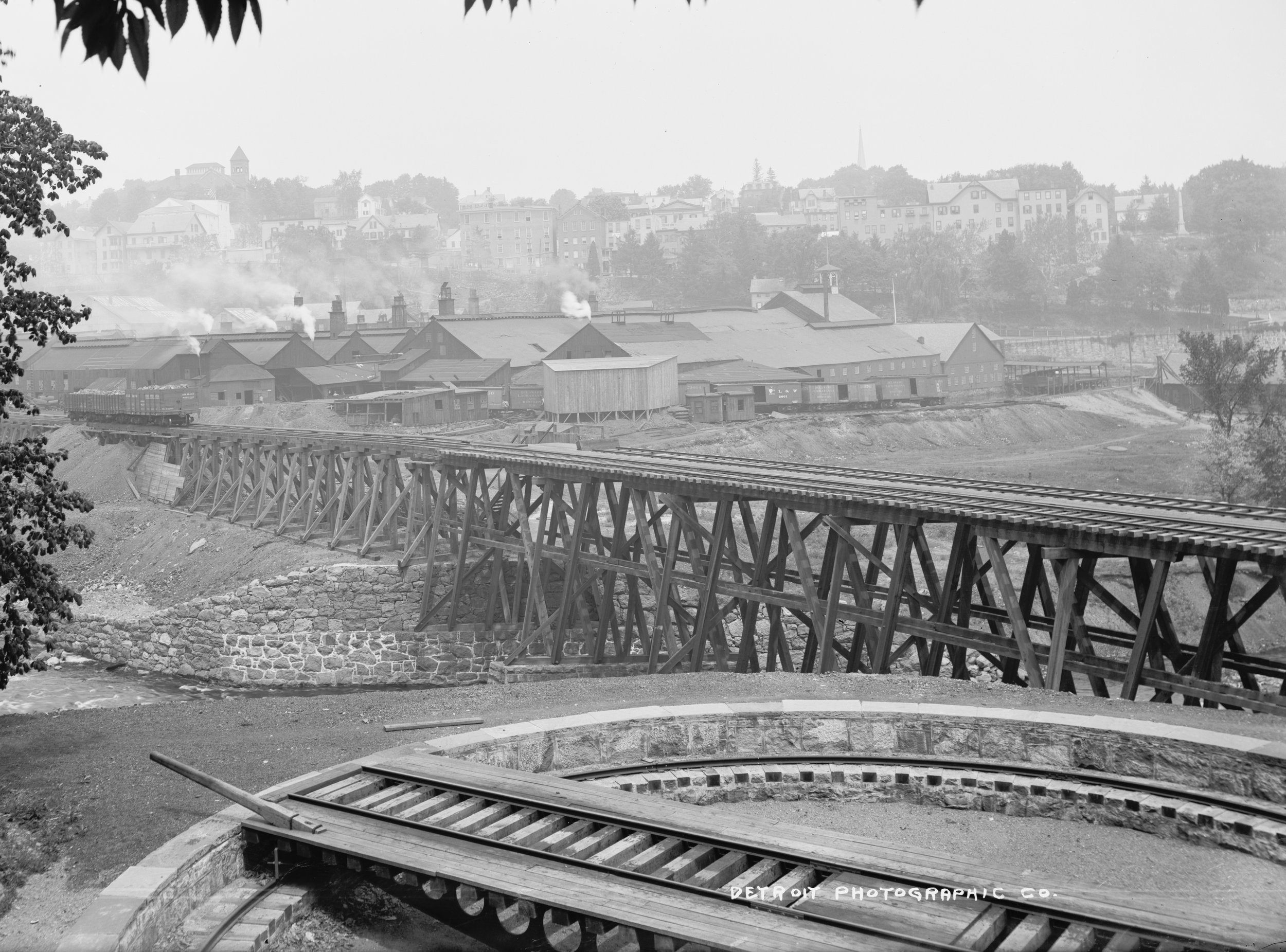 Morris &amp; Essex Railroad Turntable and Trestle Bridge at Boonton Ironworks