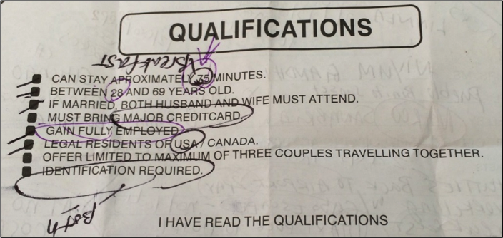 Eduardo made sure we met a list of requirements before offering us the "deal". 