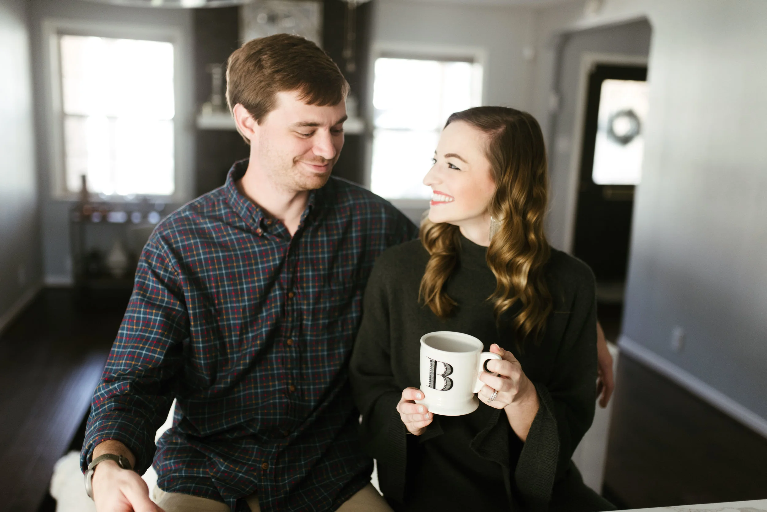 Houston In Home Couple Session | Houston Natural Light Photographer | www.jordanmitchellphotography.com