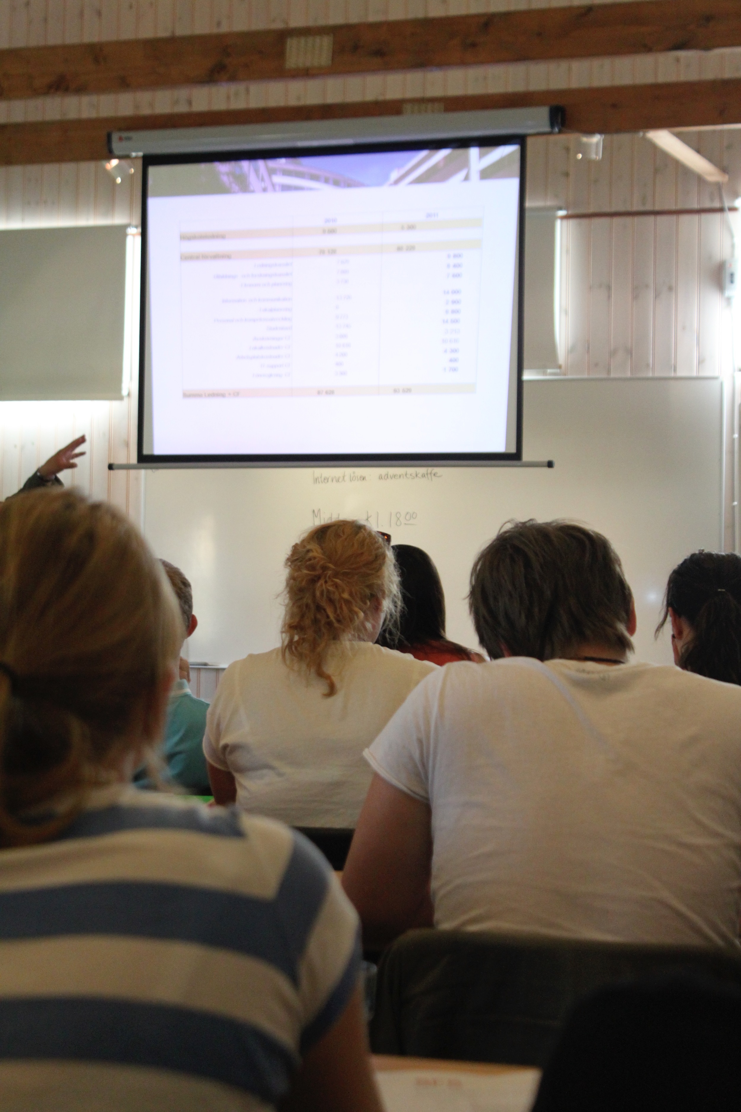 Ett exempel på en otydlig presentation med alltför mycket information på powerpoint.