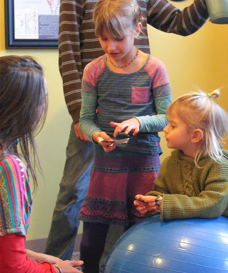 Patti Luke visits with young patients