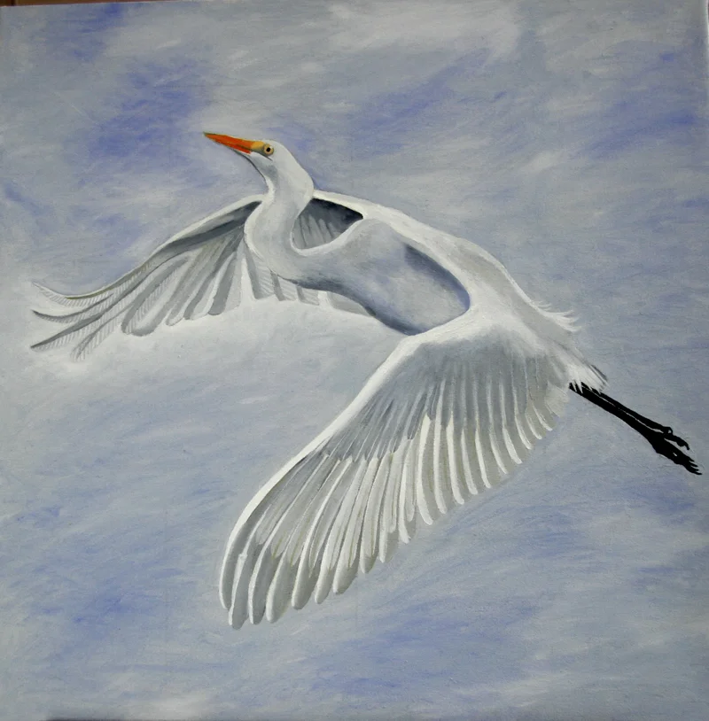  "Egret" 24"x24" 