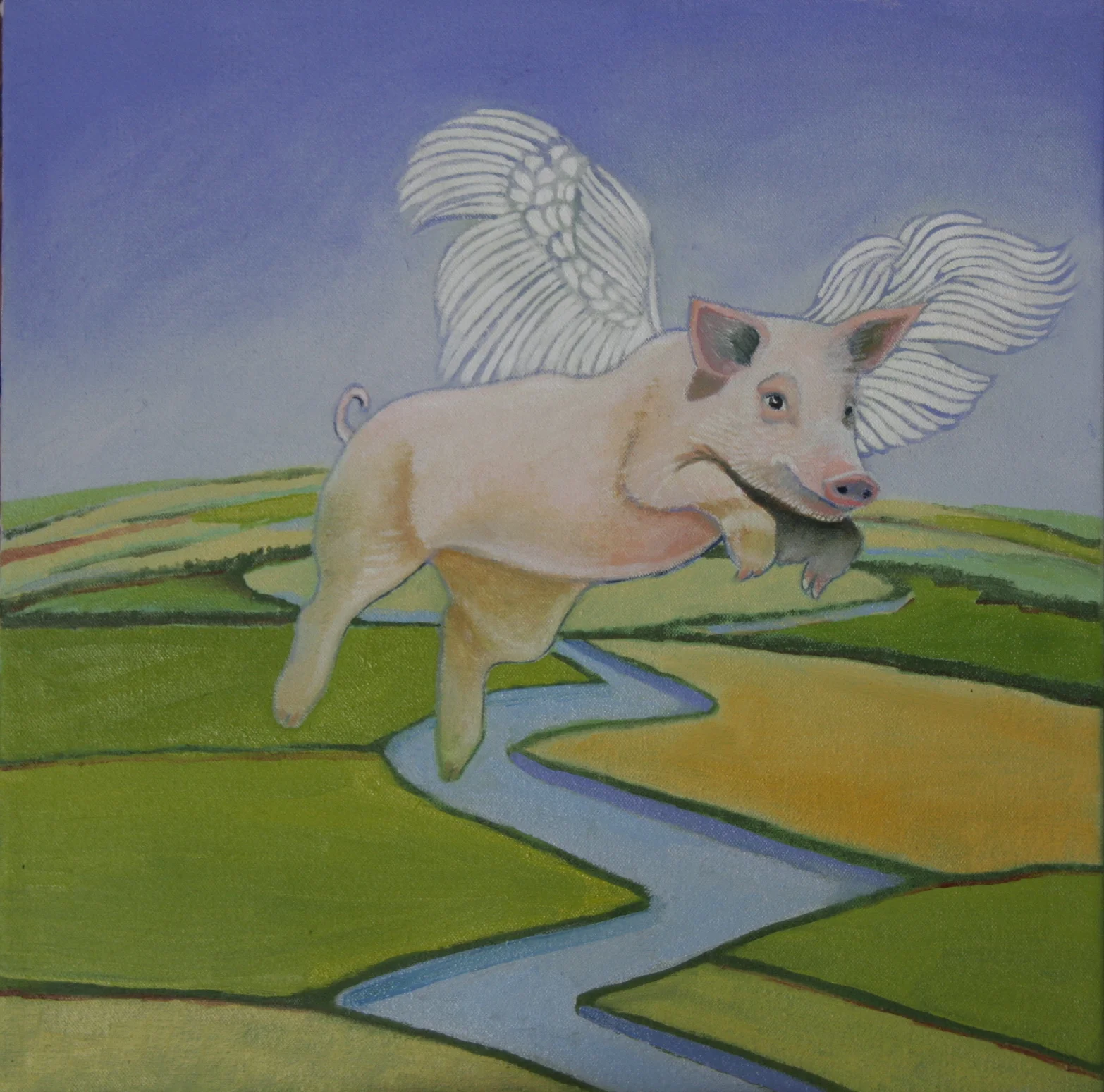  "Pigs Fly/Spring" 15"x15" 